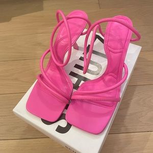 Schutz Bright Pink Shalla Sandal Heel - size 9.5